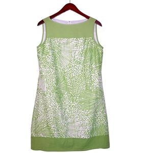 DONCASTER Silk Blend Sleeveless Dress Size 8 in Tropical Green Print